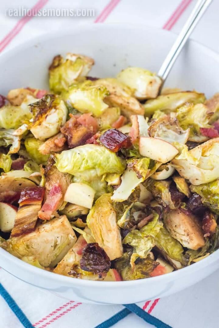 Brussel Sprouts with Bacon Dates and Apples