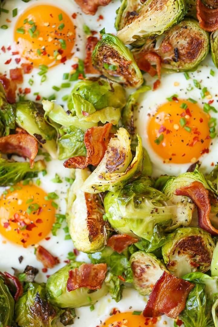 Brussels Sprouts Eggs and Bacon 1