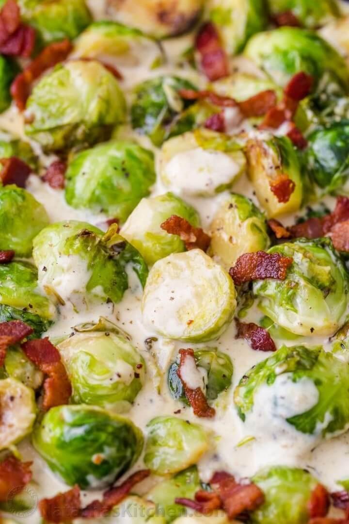 Brussels Sprouts in Alfredo Sauce