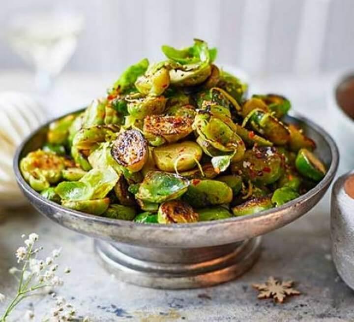 Chilli charred Brussels sprouts