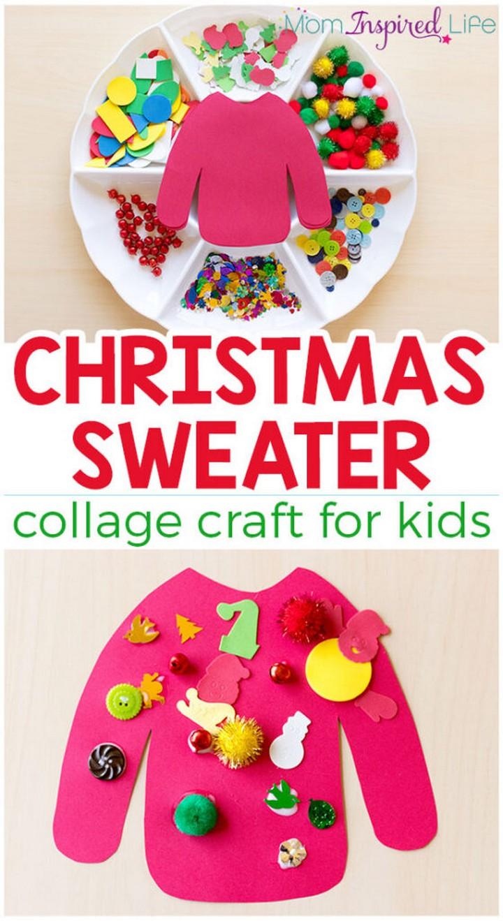 Christmas Sweater Collage Craft for Kids