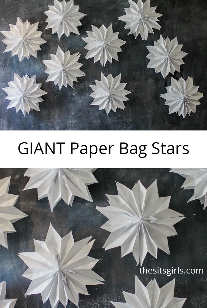 DIY Giant Paper Bag Stars