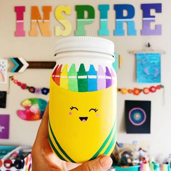 DIY Mason Jars Craft for School Supplies