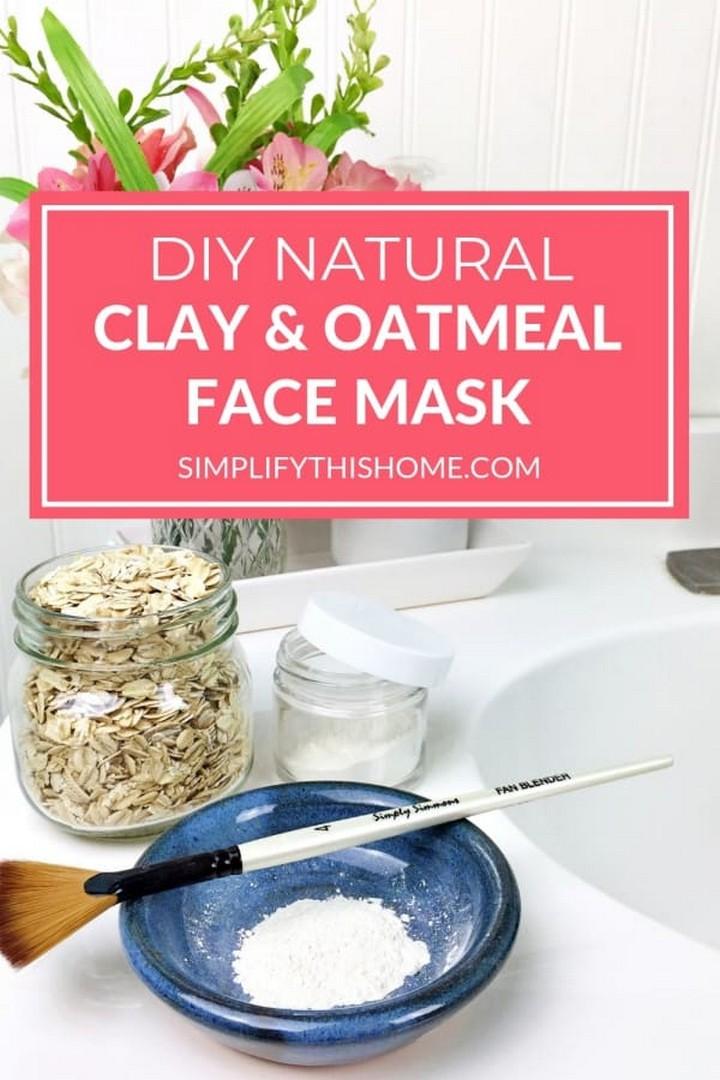 DIY Natural Face Mask with Clay and Oatmeal for All Skin Types