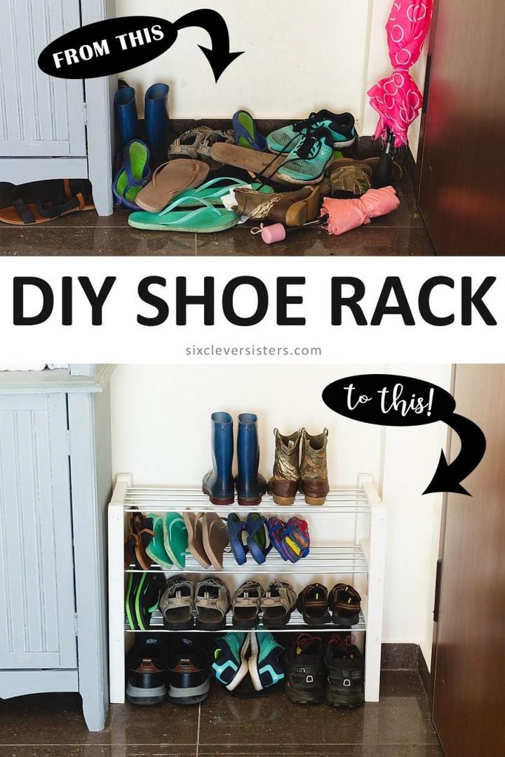 DIY Shoe Rack Space saving for small spaces