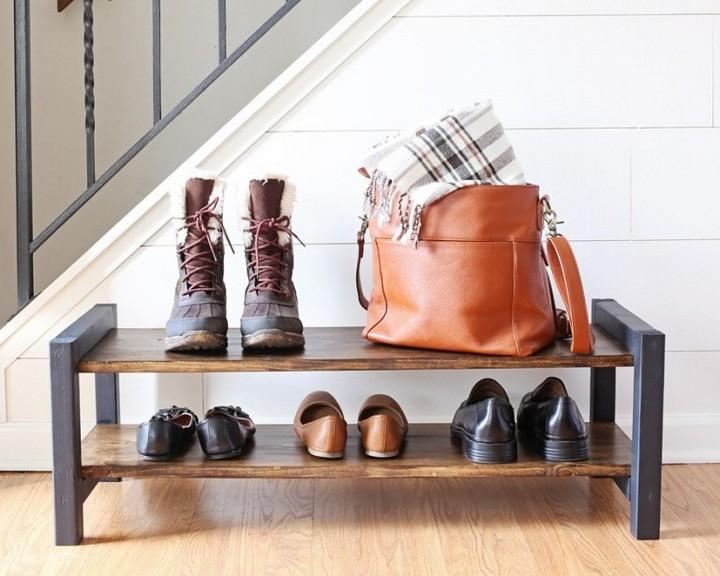 DIY Wooden Shoe Rack of two Stories