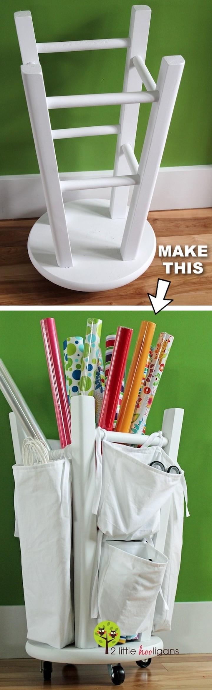 DIY Wrapping Paper Storage