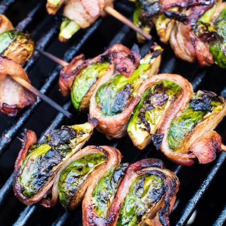 Grilled Bacon Wrapped Brussels Sprouts