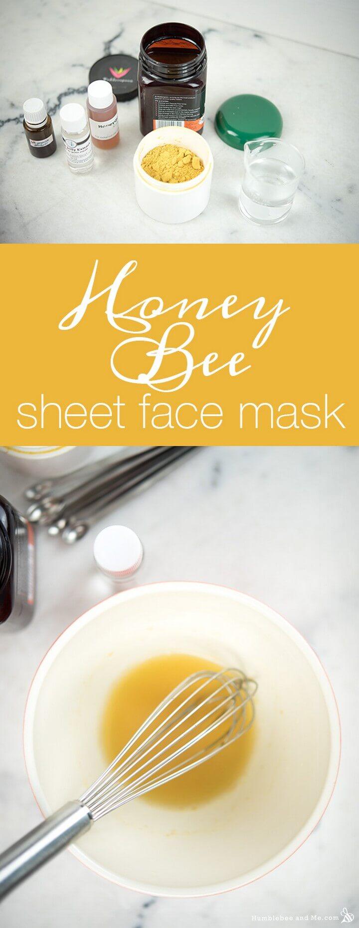Honey Bee Sheet Face Mask DIY
