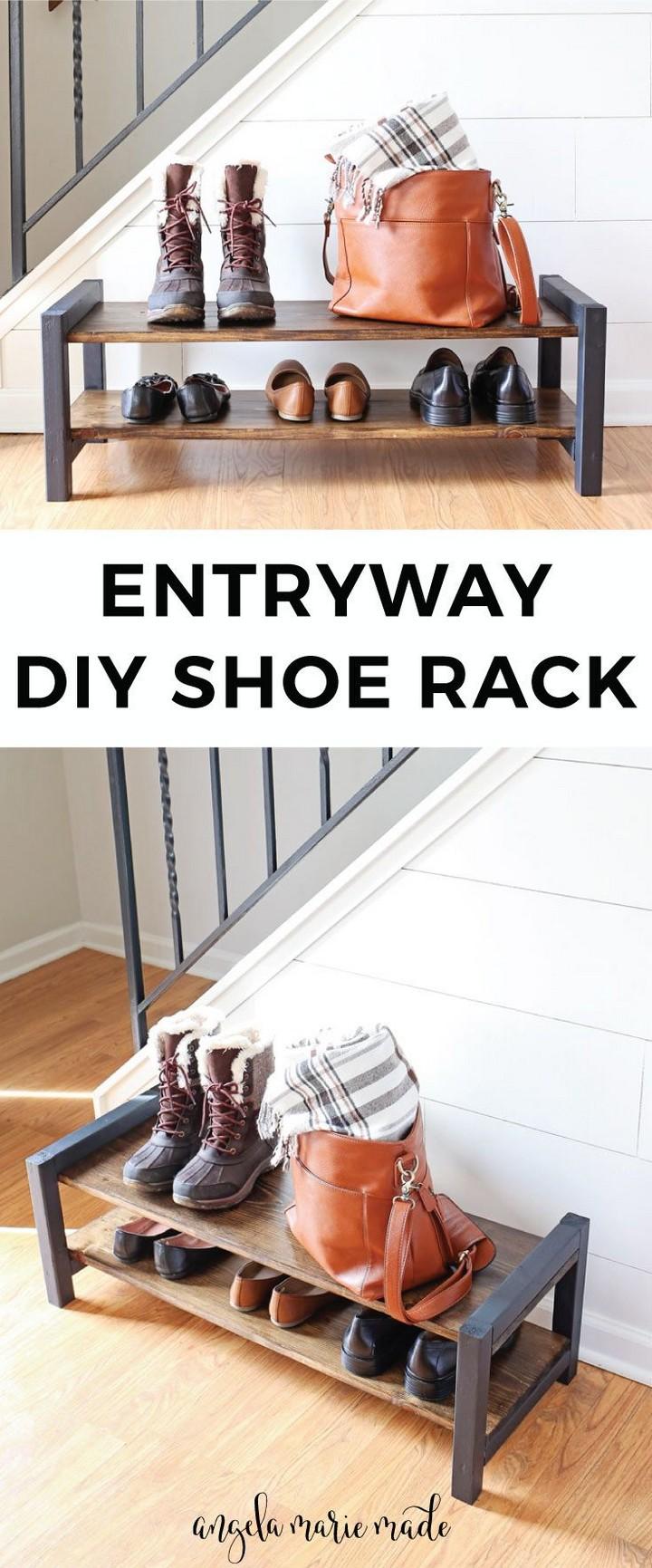 How to Build an Entryway DIY Shoe Rack