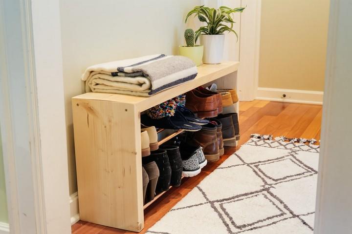 Small Space DIY: A Perfect Shoe Rack for a Narrow Entryway - Gardenista