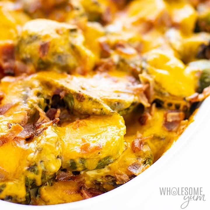 Keto Brussels Sprouts Casserole Recipe With Bacon
