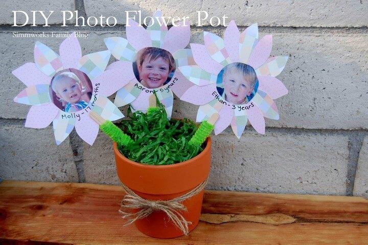 Kids Crafts Photo Flower Pot