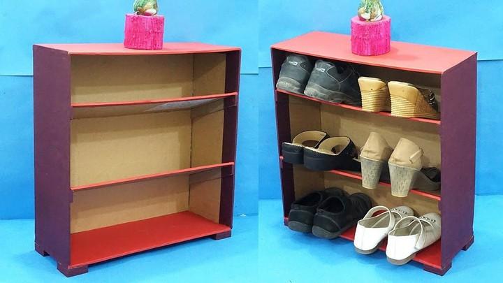 Make Shoe Rack from Waste Cardboard