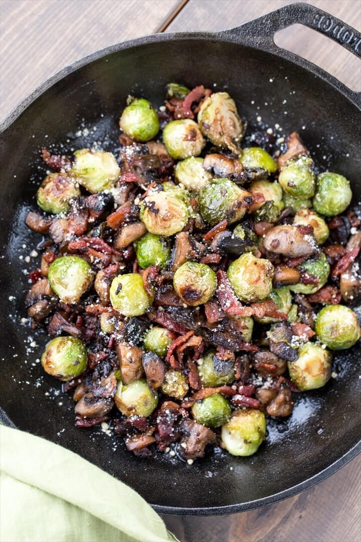Mushroom Bacon Brussel Sprouts 1