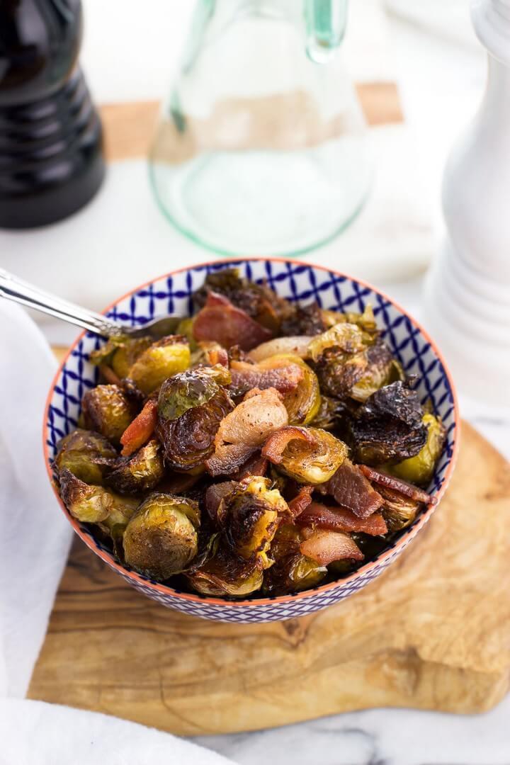 One Pan Maple Bacon Roasted Brussels Sprouts