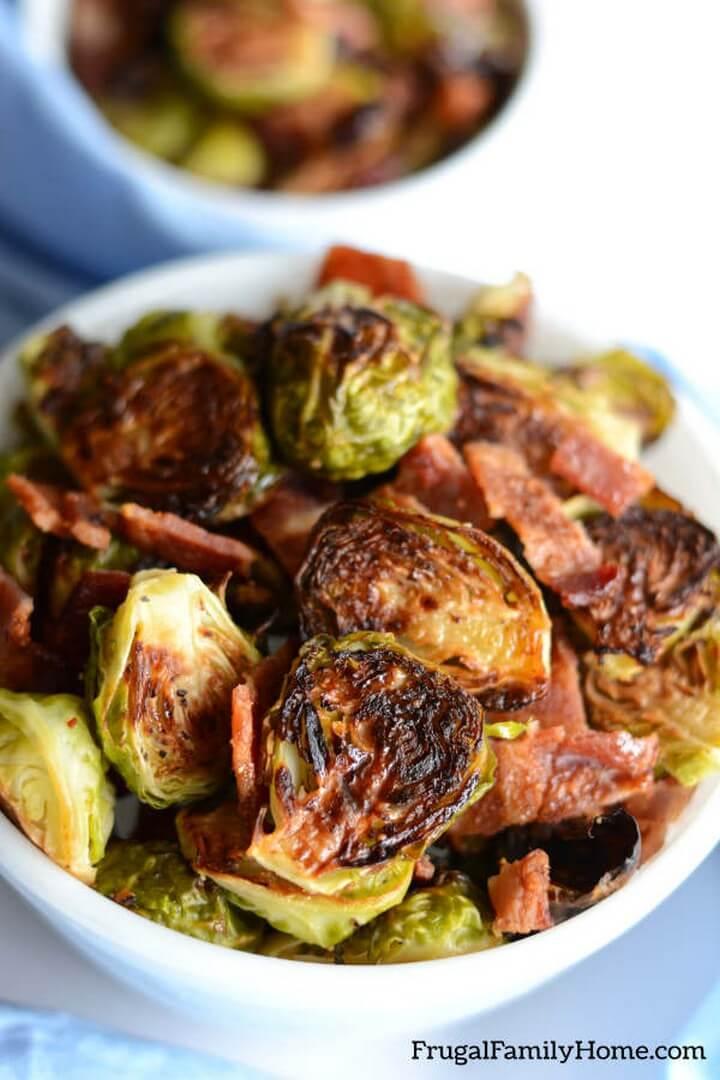 Oven Roasted Brussel Sprouts with Bacon