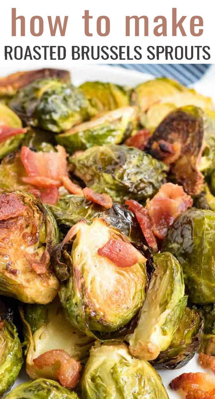 Oven Roasted Brussels Sprouts with Bacon Recipe Easy Roasted Veggie