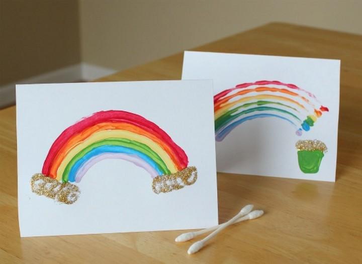 Painting Rainbow With Q tips