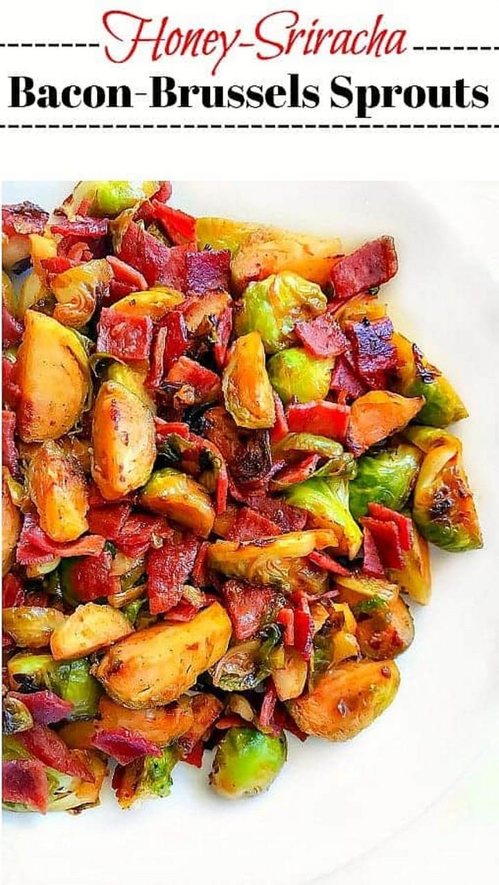 Quick Honey Sriracha Bacon Brussels Sprouts