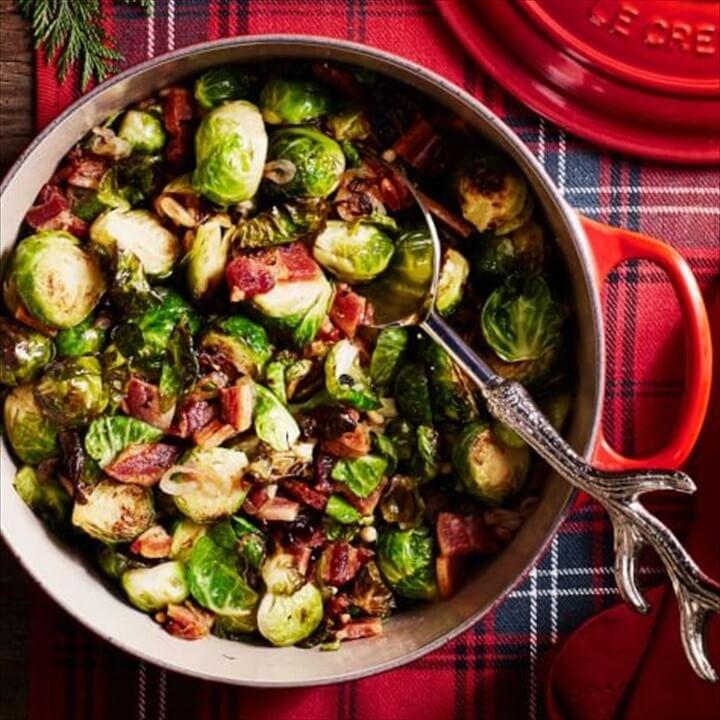 Roasted Brussels Sprouts with Pine Nuts and Bacon 1