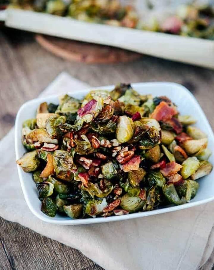 Roasted Maple Bacon Brussels Sprouts