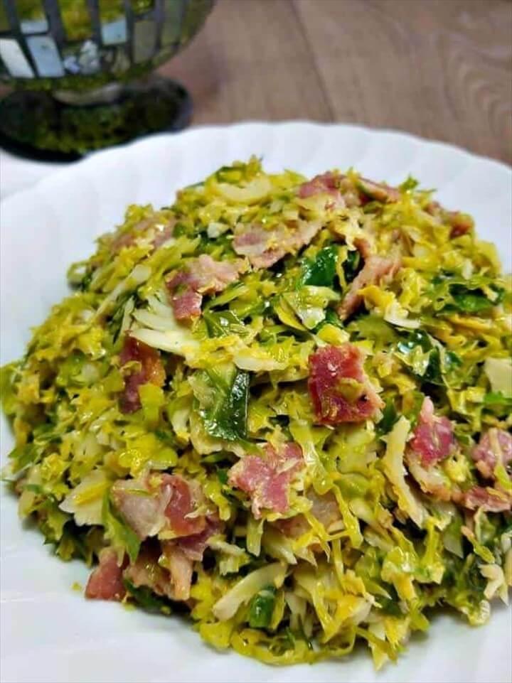 Shredded Brussel Sprouts with Bacon and Balsamic 1