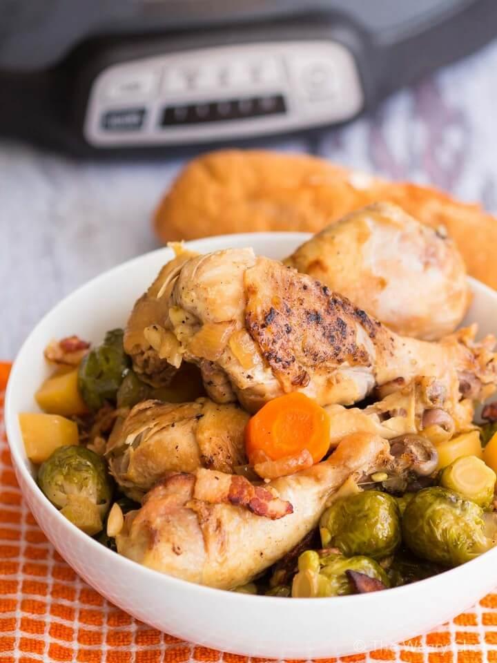 Slow Cooker Brussel Sprouts Recipe with Bacon and Chicken