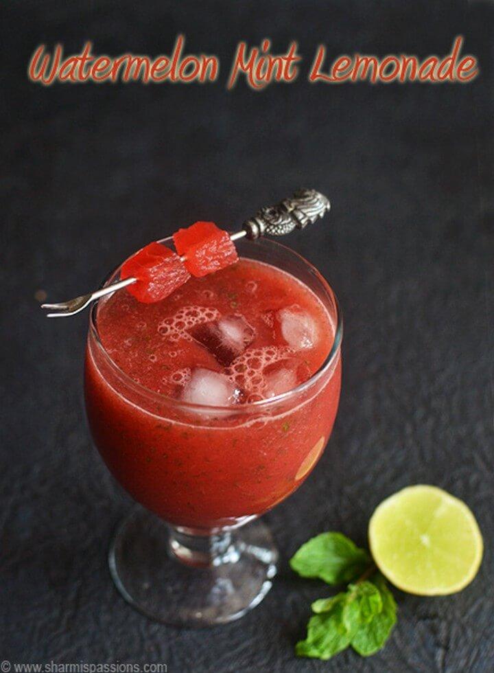 Watermelon Juice with Mint and Lemon