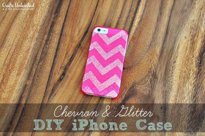 Chevron Glitter DIY iPhone Case