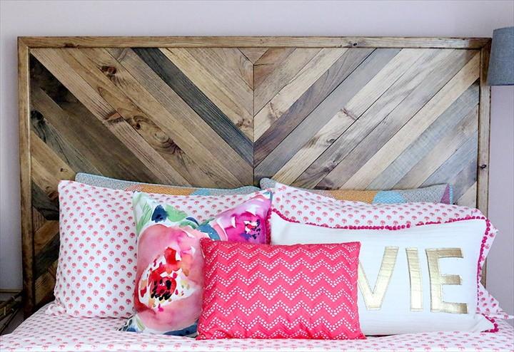 Chevron Reclaimed Wood Bed