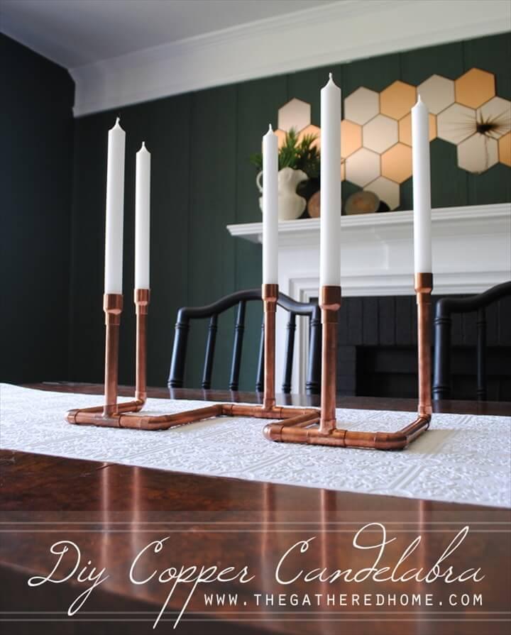 DIY Copper Pipe Candelabra