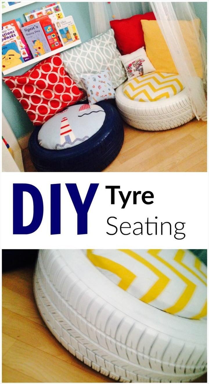 DIY Kids Seating Using A Tyre