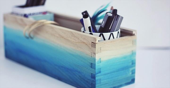 DIY Ombre Watercolored Box