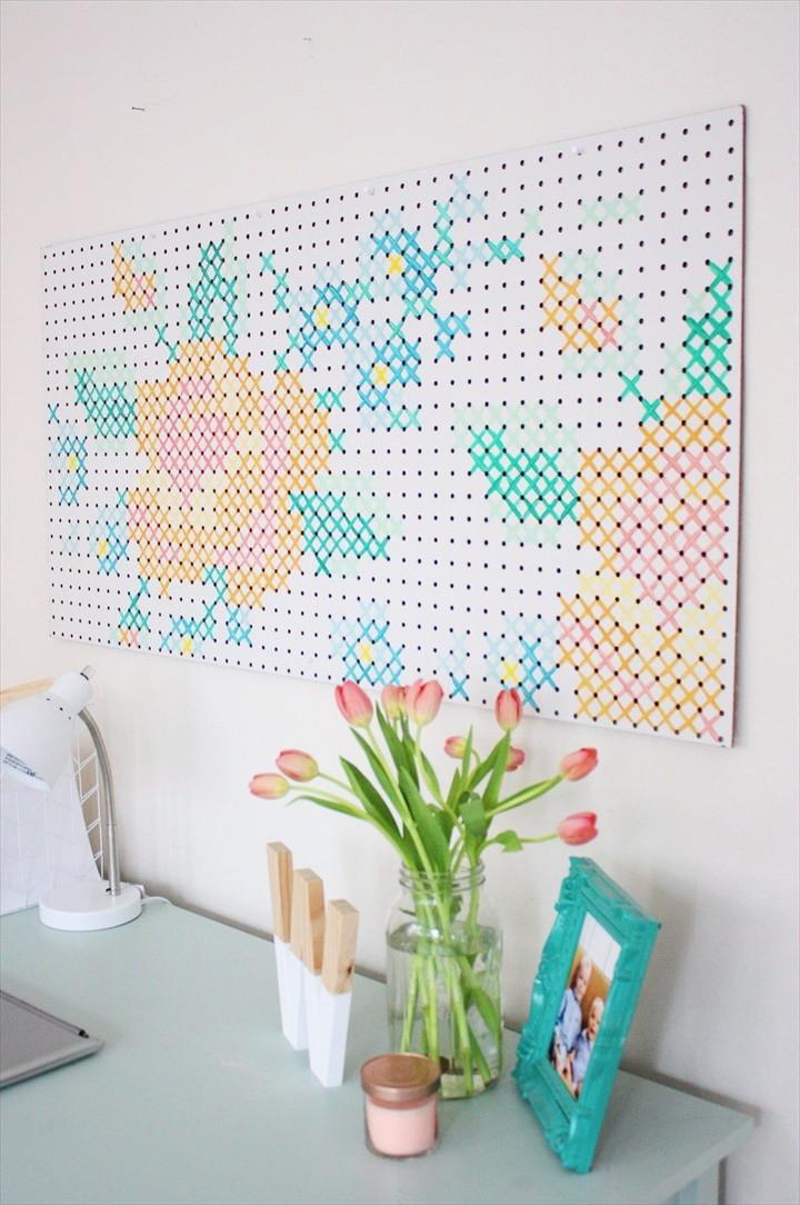 DIY Painted Cross Stitch Art