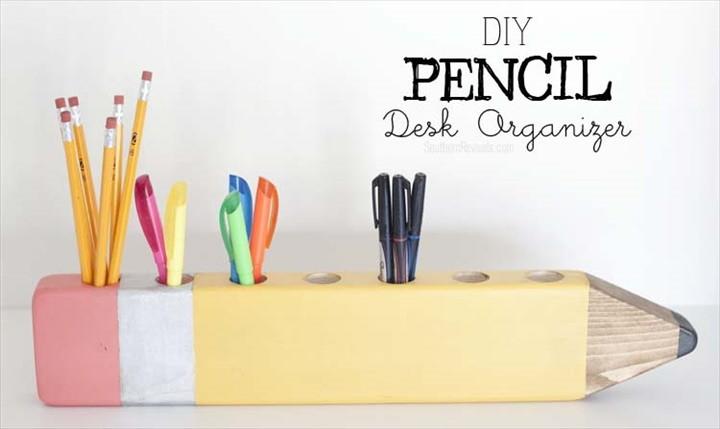 DIY Pencil Desk Organizer
