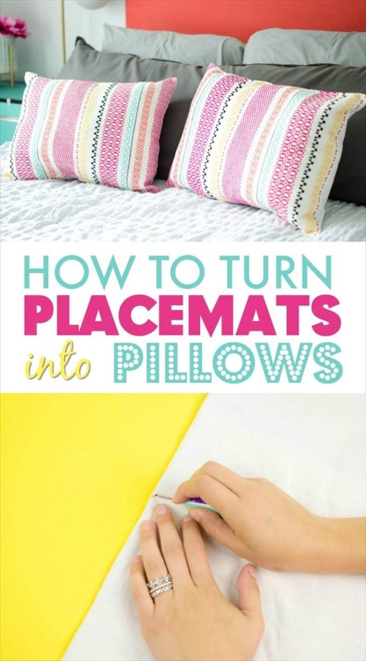DIY Pillows From Placemats 1
