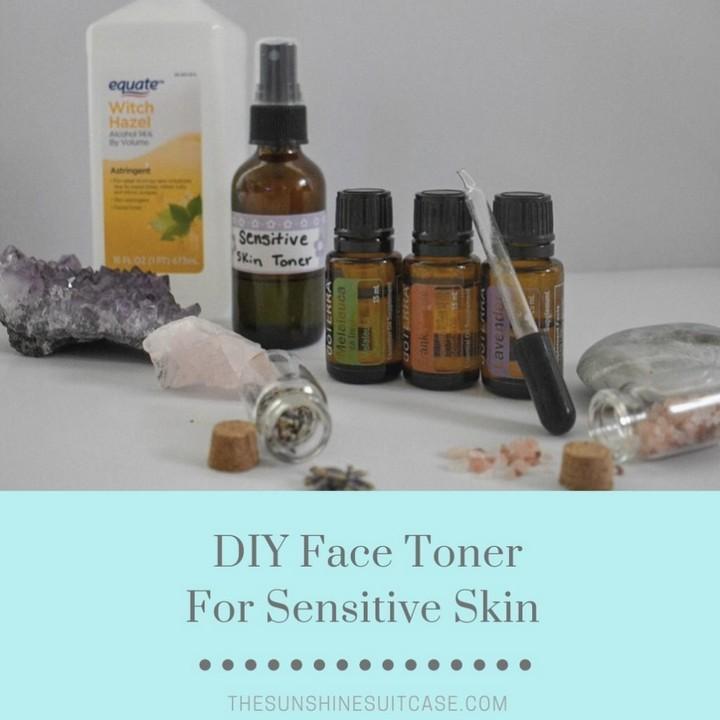 DIY Recipe Facial Toner for Sensitive Skin with Essential Oils