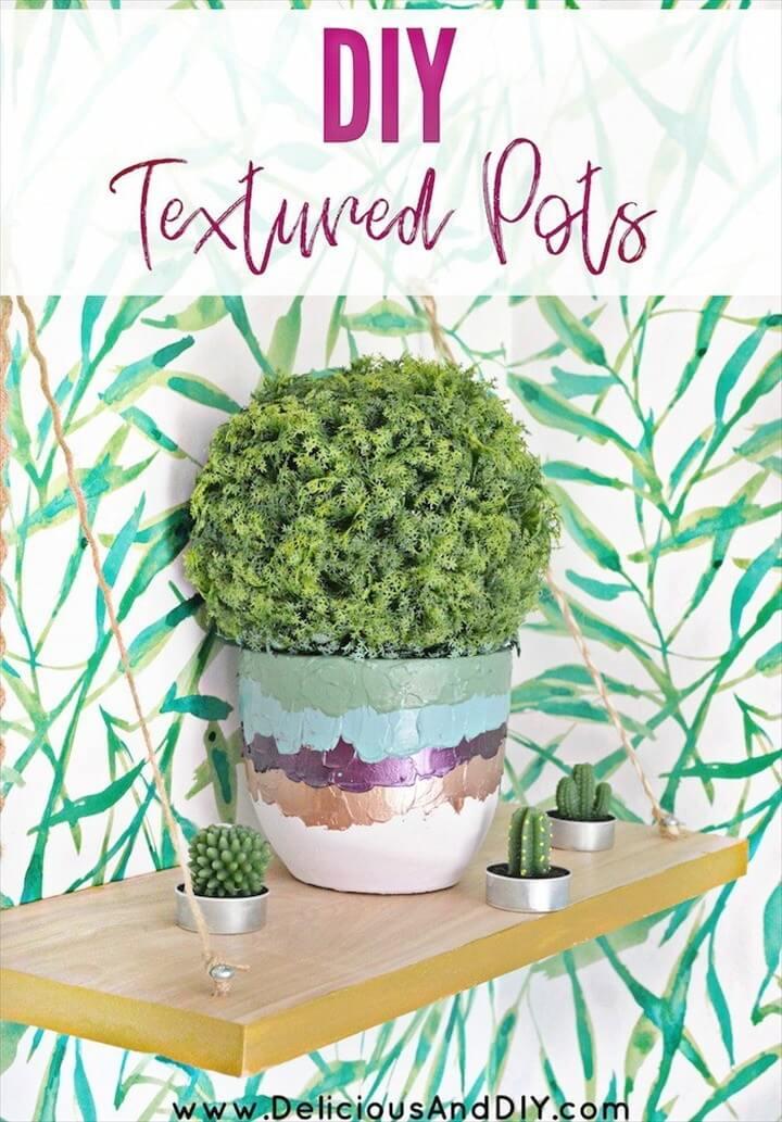 DIY Textured Dollar Store Pots