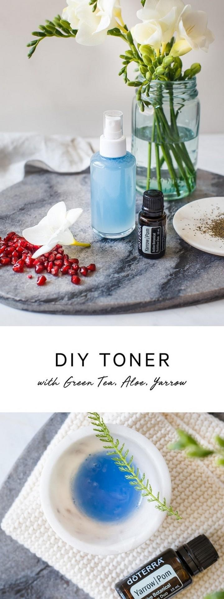 DIY Toner with Green Tea Aloe and Yarrow