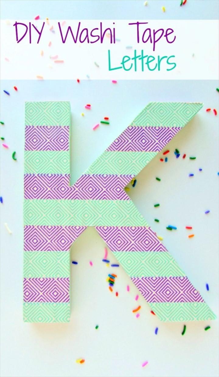 DIY Washi Tape Letters
