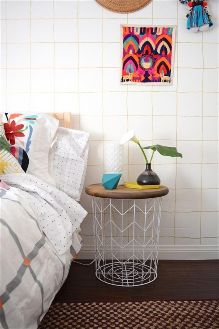 DIY Wire Basket Side Table