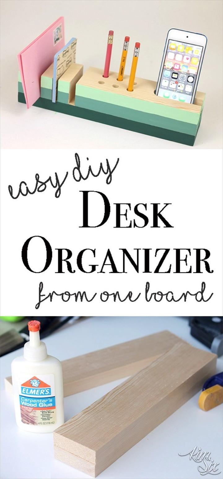 Desk Organizer from a Single 1x3 Board