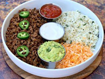 Easy 30 Minute Keto Taco Bowls with Cauliflower Rice