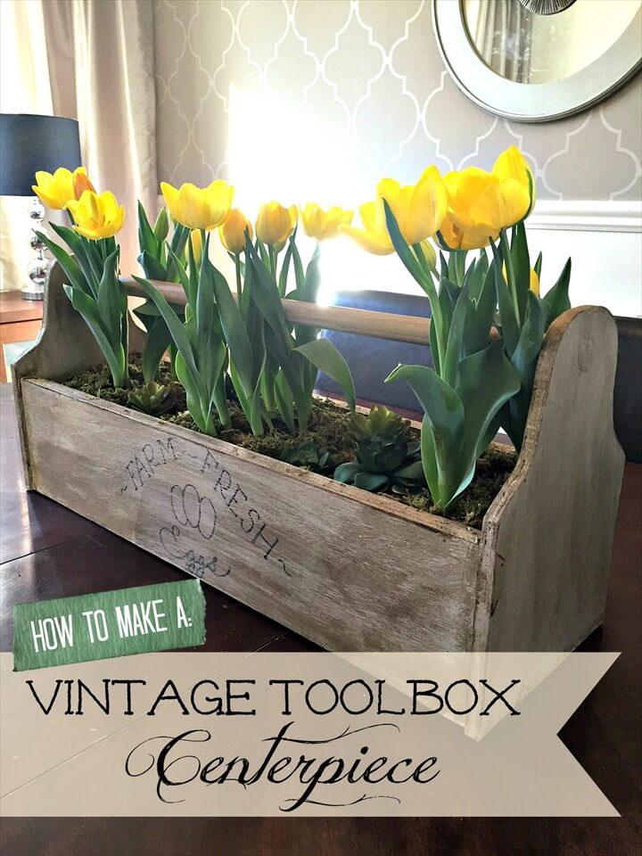 How to Make a Vintage Toolbox Centerpiece