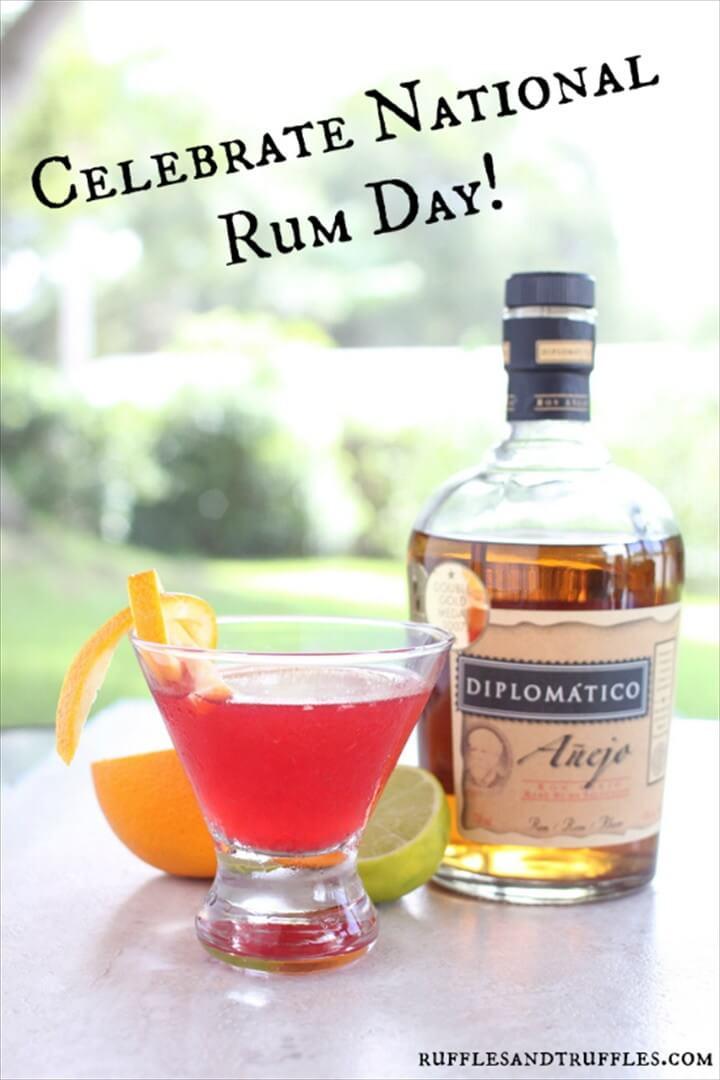 Raspberry Orange Rum Cocktail For National Rum Day