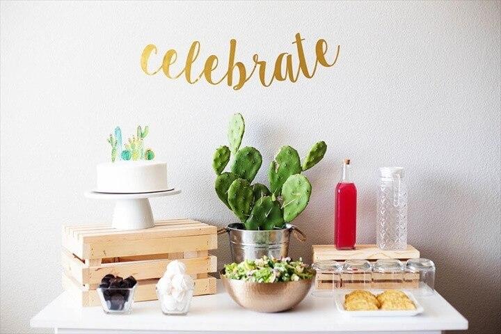Simple Cactus Themed Baby Shower
