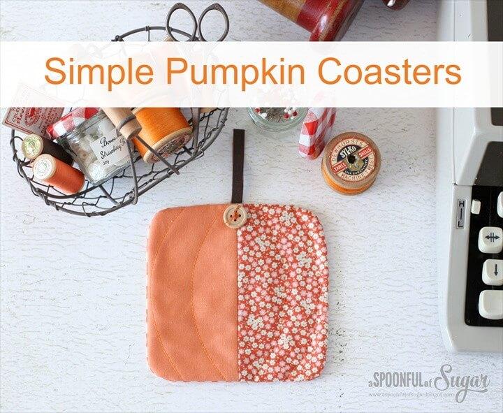 Simple Pumpkin Coasters To Sew