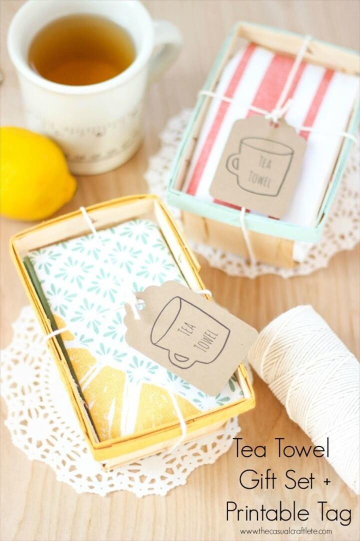 Tea Towel Gift Set with Free Printable Tag