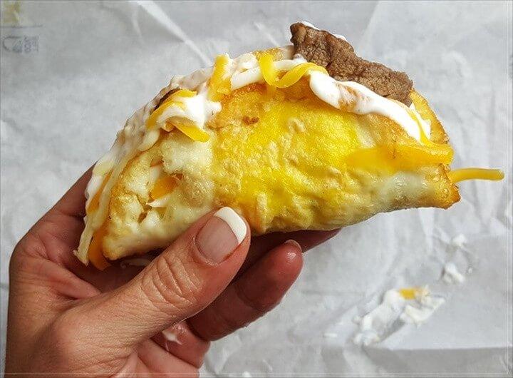 Tricky Taco Bell Naked Egg Breakfast Taco